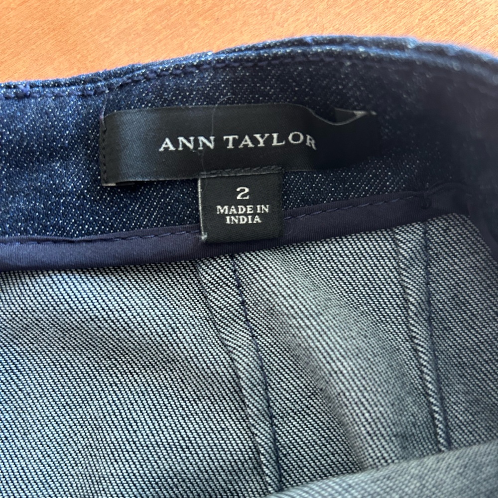 Ann Taylor Dark Blue Denim Pencil Skirt - Picture 3 of 8